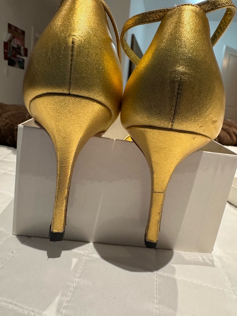 Manolo Blahnik, metallic gold strappy heels size 8 - Picture 4 of 12